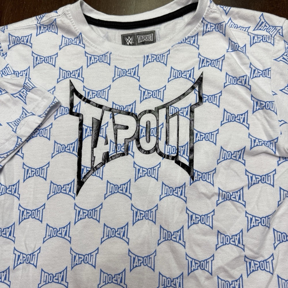TAPOUT Boys‎ Large T-Shirt AOP logo Wrestling Cage Fighting MMA Training